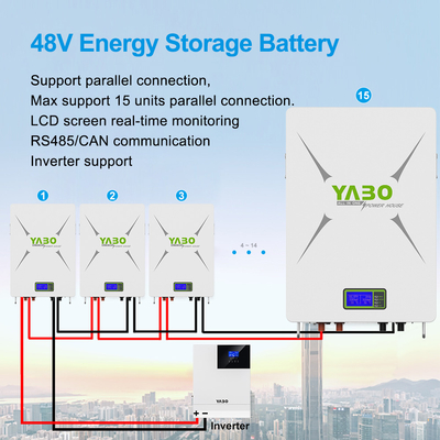 5kw 10kw 12kw Επαναφορτιζόμενη μπαταρία Lifepo4 Powerwall Home 51.2v 48v 200ah