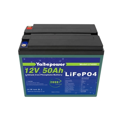 Πακέτο επαναφορτιζόμενης μπαταρίας 12v 50ah Lifepo4 2000 Deep Cycles