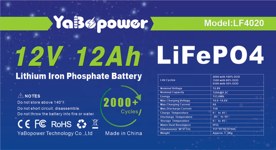 Hot Sale Factory Προσαρμοσμένη μπαταρία 12v 12Ah ρεύματος εκφόρτισης 6A Lifepo4 με εξέχουσα χωρητικότητα