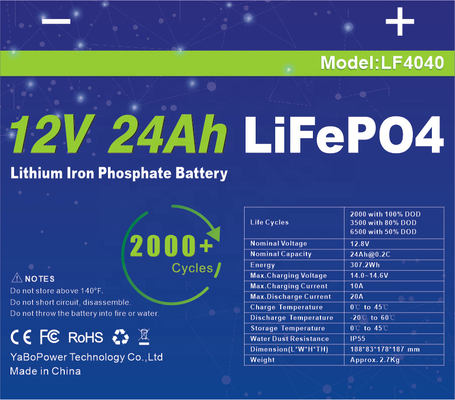 Κυψέλες μπαταρίας 24Ah 12v Lifepo4 Lithium IP55 Αδιάβροχο