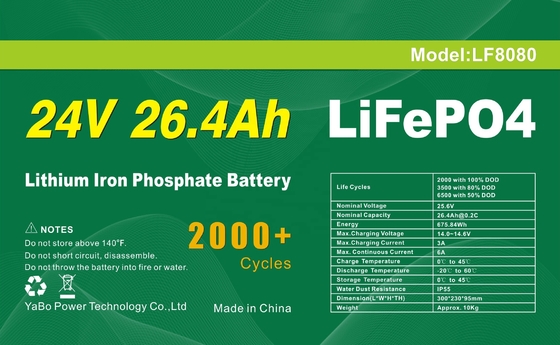 26,4Ah 24V Lifepo4 Battery Marine Μεγαλύτερη διάρκεια ζωής