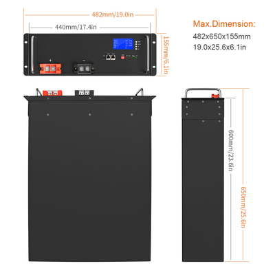 Επαναφορτιζόμενη μπαταρία Lifepo4 48v 50ah 100ah 51,2v Lion Deep Cycle