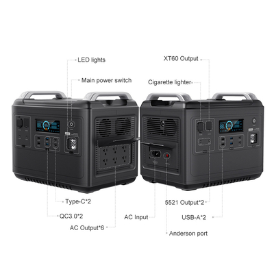 LiFePO4 Portable Power Station for Air Conditioner Ψυγείο Home 2000w Lifepo4 Ups Solar Generator