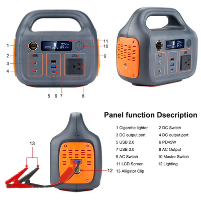 Home 110v 220v Camping Solar Generator 300W υπαίθριος φορητός σταθμός ισχύος με εκκίνηση αυτοκινήτου