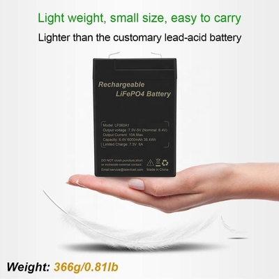 Lithium Iron Phosphate Deep Cycle LiFePO4 Battery Lithium 6V 6Ah 6,4V for Toys UPS