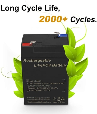 Μπαταρία λιθίου 6Ah 6V Lifepo4 Deep Cycle για παιχνίδια Προφυλακτήρας αυτοκινήτου προβολέων ποδηλάτου