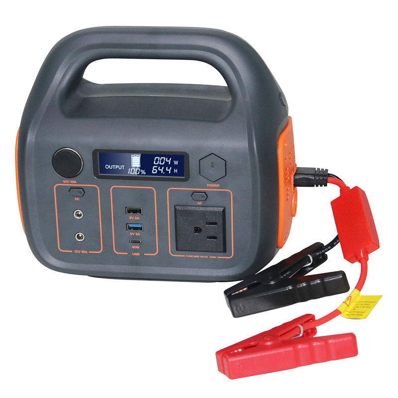 Φορητή έξοδος αποθήκευσης ενέργειας 110V AC μπαταρία ιόντων λιθίου 300W οικιακός σταθμός παραγωγής ενέργειας ανανεώσιμης ενέργειας