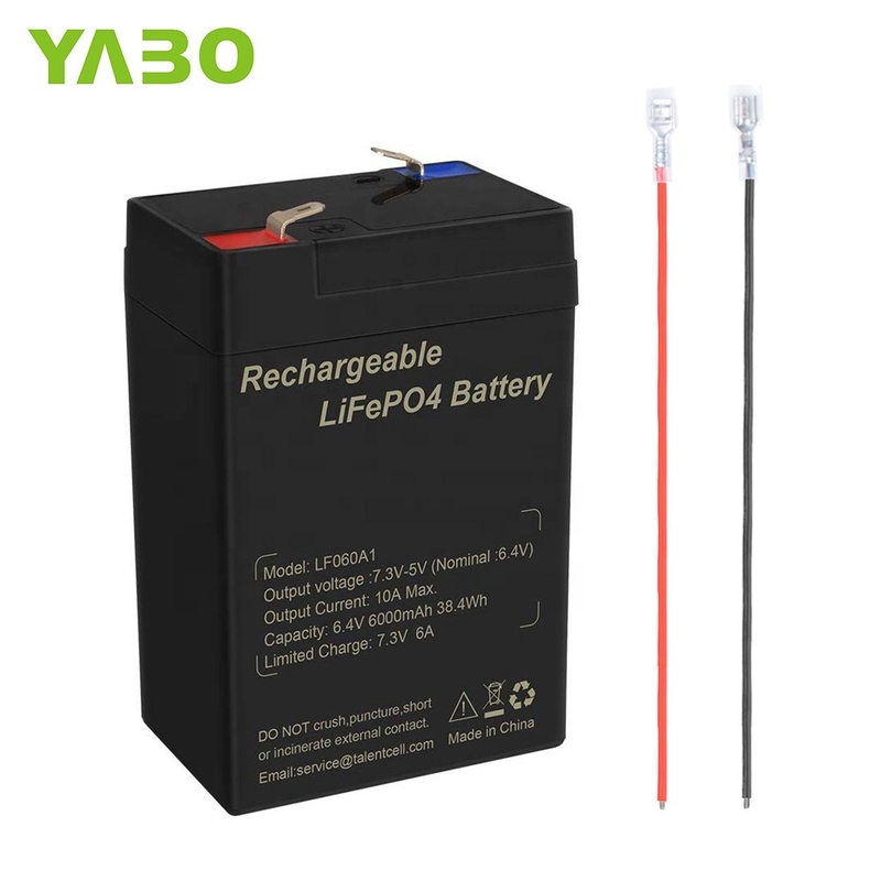 Μπαταρία λιθίου 6Ah 6V Lifepo4 Deep Cycle για παιχνίδια Προφυλακτήρας αυτοκινήτου προβολέων ποδηλάτου